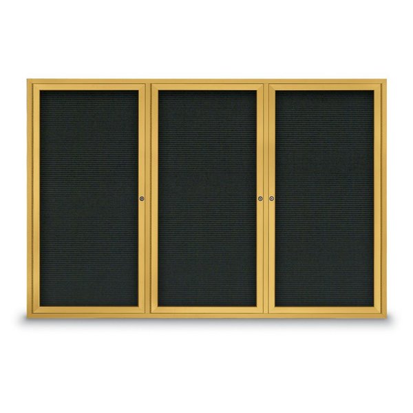 United Visual Products Open Faced Traditional Rounded Corkboard UV643ARC-BRONZE-BLSPRU